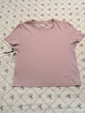 Aritzia TNA NWT homestretch crew waist sugarplum lilac crop top size large